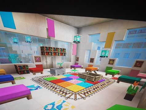 Kids room Minecraft Decoration, Minecraft Interior Design, Bangunan Minecraft, Minecraft Modern, Easy Minecraft Houses, Minecraft House Tutorials, Diy Minecraft, Cool Minecraft Houses, Minecraft Room