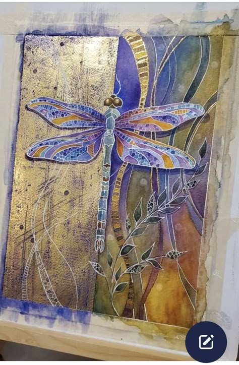 Beginners Sketch, Intermediate Acrylic Painting, Paint On Canvas For Beginners, Beginners Acrylic Painting, Dragonfly Artwork, Painting On Canvas For Beginners, Dragonfly Painting, Glue Art, Butterfly Art Painting