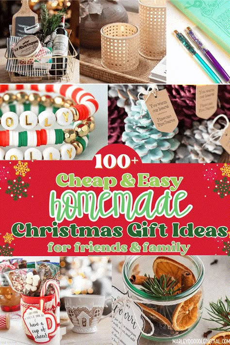 Discover 118 easy homemade DIY Christmas gifts that you can make at home! From handmade gifts to simple and cheap Christmas gift ideas, this list has something for everyone. Get inspired to create meaningful and personal gifts for your loved ones this holiday season with these easy DIY ideas! Bulk Homemade Christmas Gifts, Handmade Bulk Gifts, Home Made Christmas Gifts For Family, Homage Christmas Gifts, Diy Simple Gifts, Diy Gift For Students, Christmas Gifts For Kids To Make, Homemade Christmas Gifts For Kids, Christmas Market Ideas