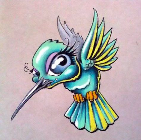 Tattoo Designs Cool Cute Cartoon Hummingbird Cartoon Hummingbird, Lower Arm Sleeve, Hummingbird Tattoo Meaning, Tattoos Cartoon, Hummingbird Tattoos, Super Tattoo, Hummingbird Tattoo, New School Tattoo, Tattoo Art Drawings