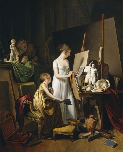 Louis-Léopold Boilly - The Painter’s Studio [c.1800] Painters Studio, Artist Workshop, French Paintings, Studio C, Art Ancien, Cardigan Winter, European Paintings, National Gallery Of Art, Winter Cardigan