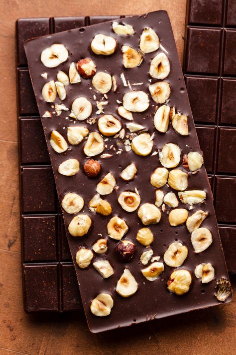 Homemade vegan chocolate with hazelnuts - Lazy Cat Kitchen Nutella Chocolate Bar, Cake Aesthetic Design, Cake Pictures Aesthetic, Homemade Vegan Chocolate, Vegan Hazelnut, Homemade Mozzarella Cheese, Chocolate Product, Chocolate Aesthetic, Lazy Cat Kitchen