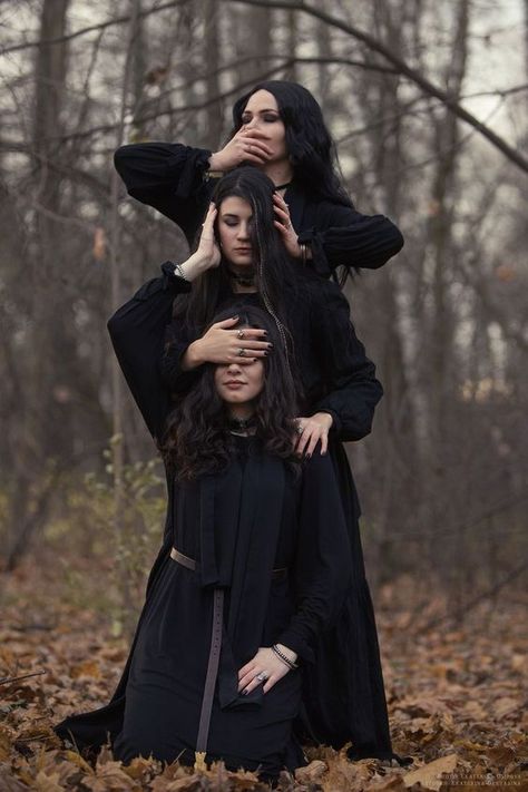 Weird Sisters, Witch Photos, Gothic Photography, Witch Coven, Dark Beauty Photography, Witchy Aesthetic, Halloween Photography, Hear No Evil, Speak No Evil