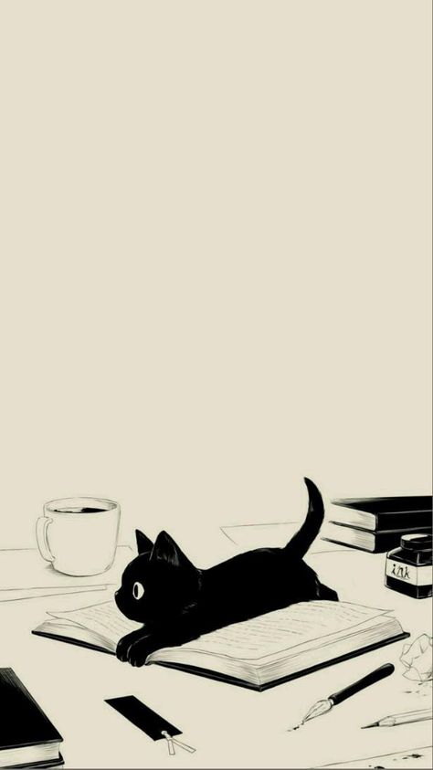 Bahasa Jepun, 심플한 그림, Wallpaper Estetika, Japon Illustration, Book Wallpaper, Cute Simple Wallpapers, Cat Eyes, Dessin Adorable, Minimalist Wallpaper