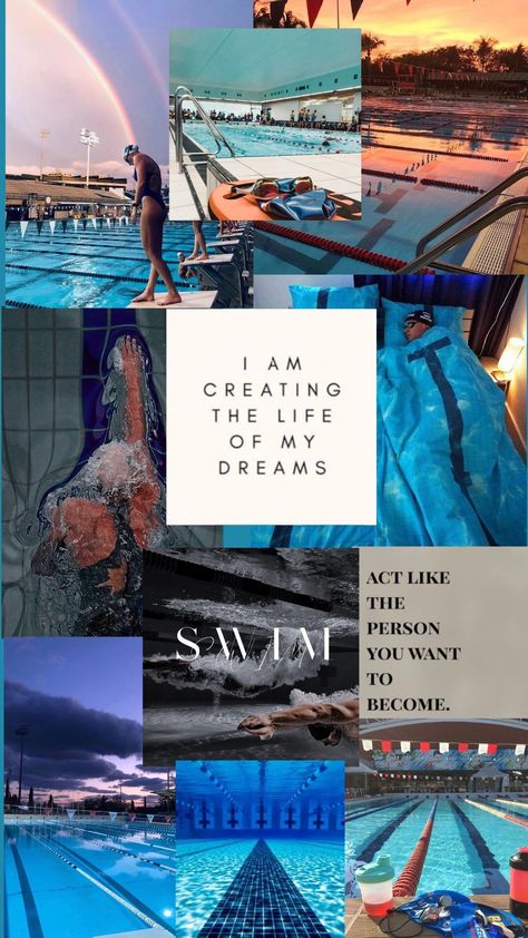 Learn Swimming Vision Board, Swim Training Aesthetic, Swim Practice Aesthetic, Swimmers Aesthetic, Swimmer Motivation, Swim Meet Aesthetic, Competitive Swimming Aesthetic, Swimmer Wallpaper, Swimming Aesthetic Sport