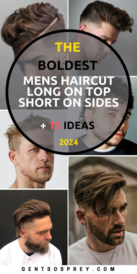 Embrace texture with "Men's Haircut Long On Top Short On Sides Medium Lengths Wavy." Say goodbye to plain hairstyles and welcome a year of dynamic and textured looks. Our collection showcases medium-length haircuts with long on top and short on sides, perfect for wavy hair. In 2024, redefine your style with haircut ideas that embrace natural waves and provide a fresh and fashionable appearance. Men’s Haircuts Long On Top Short On Sides, Men’s Long On Top Hairstyles, Mens Long Hair On Top Short On Sides, Semi Long Mens Haircut, Man Haircut Long On Top, Men’s Disconnected Haircut, Long Hair With Short Sides Men, Long On Top Short On Sides Haircut, Longer Top Short Sides Men