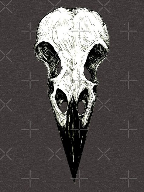 Raven Skull, Skull Drawing, Skull T Shirt, Skull Tshirt, Finger Tattoos, Dark Fantasy Art, Dark Fantasy, Skull Tattoo, Fantasy Art