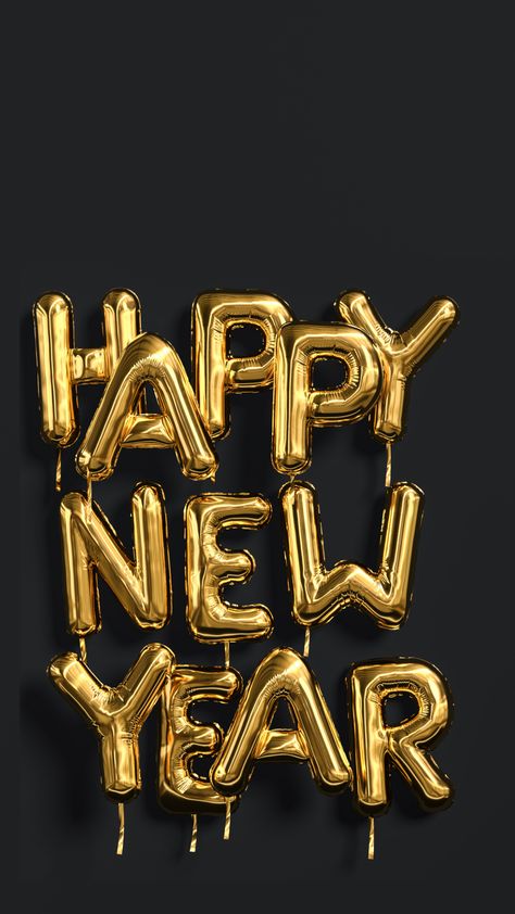 Iphone Background Inspiration, Gold Foil Balloons, Happy New Year Pictures, Happy New Year Wallpaper, Happy New Year Background, New Year Pictures, Happy New Year Images, New Year Wallpaper, New Year Images