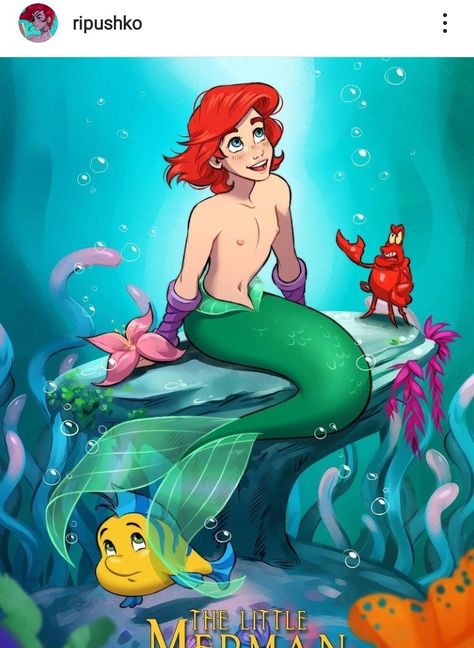 Disney Princess As Men, Disney Characters Genderbend, Disney Gender Swap, Disney Gender Bender, Male Mermaid, Fairy Artwork, Disney Fanatic, Disney Princes, Disney Boys