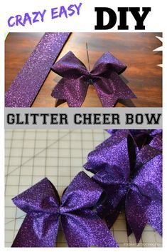 Easy DIY Glitter Bow - Making Montecito Cheer Bows Diy, Cheer Hair Bows, Glitter Cheer Bow, Diy Headbands, Cheer Hair, Hair Bow Tutorial, Bows Diy Ribbon, Bow Template, Diy Glitter