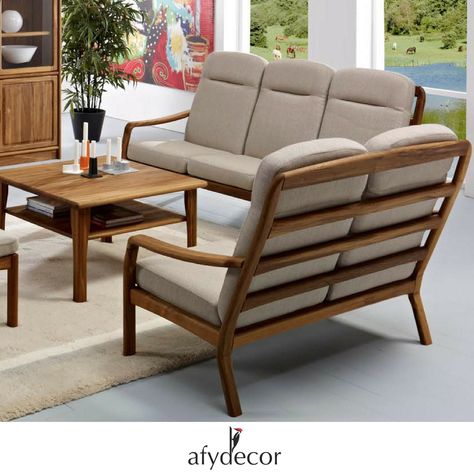 Sofa Set and Coffee Table, A perfect match for your living room  #Afydecor #SofaSet #CoffeeTable #SofaOnline #FurnitureOnlineShop #CustomFurniture #Customisation #MadeinIndia Danish Wood Sofa, Sofa Table Decor, Danish Furniture, Sofa Online, Classic Sofa, Wood Sofa, Sofa Upholstery, Sofa Tables, Sofa Set