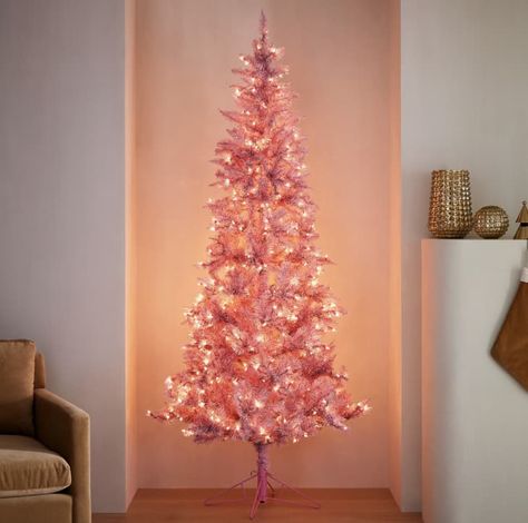 West Elm Pink Christmas Tree: It's On Major Sale! | Apartment Therapy Christmas Decor Elegant, Christmas Tree Smell, Princess Ornaments, Elegant Christmas Ornaments, Christmas Shops, Pink Christmas Wreath, Luxury Christmas Decor, Fancy Christmas Ornaments, Luxurious Christmas