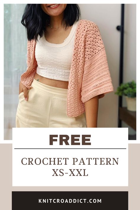 Bolero Haken, Lace Cardigan Pattern, Crochet Bolero Pattern, Crochet Cardigan Pattern Free, Hippie Crochet, Crochet Sweater Pattern Free, Crochet Short, Crochet Bolero, Crochet Tops Free Patterns