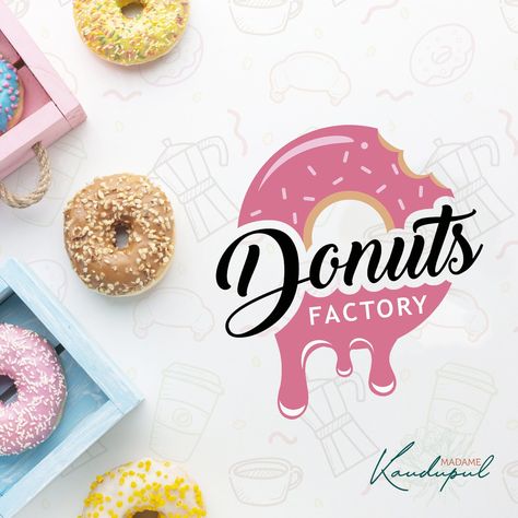 Donuts Logo Design, Instant Digital Download, PDF & EPS File. (Instant Download) - Etsy #toys #layouts #online👍 Donut Logo Design Ideas, Donuts Logo Design, Donuts Logo, Sewing Business Logo, Eco Logo Design, Donut Decorating Ideas, Donut Logo, Sweet Logo, Logo Online Shop