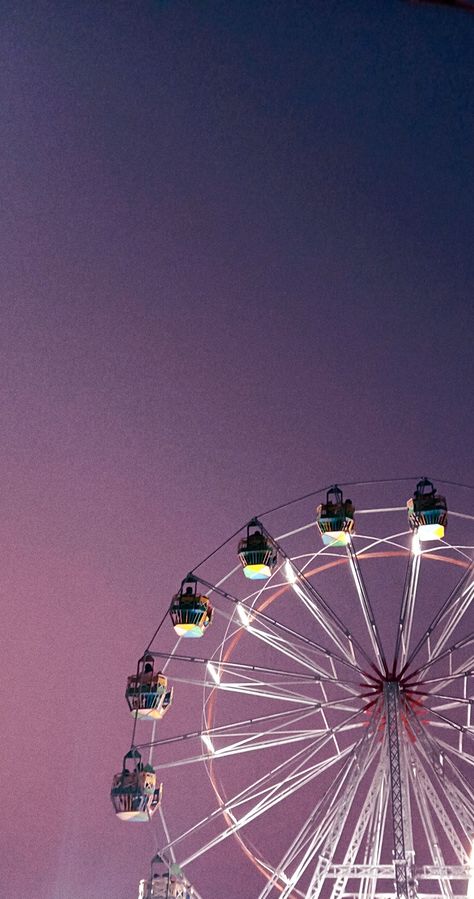 Purple Ferris Wheel Aesthetic, Ferris Wheel Aesthetic Wallpaper, Fairy Wheel, Ferris Wheel Aesthetic, Wheel Aesthetic, Vivian Maier, Screen Wallpaper, Sky Aesthetic, Amusement Park