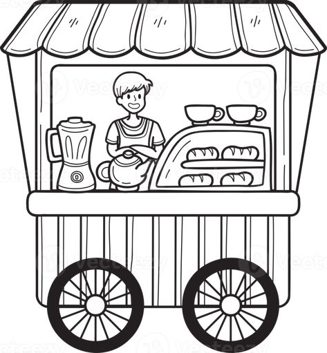 Store Drawing Easy, Street Food Cart, Bakery Clipart, Food Cart, Cityscape Photos, Logo Banners, Nature Backgrounds, Heart With Arrow, The Hand