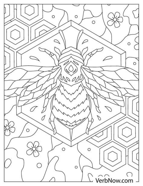 Bee Coloring, Color By Number Printable, Moon Coloring Pages, Bee Coloring Pages, Kindergarten Coloring Pages, Printable Ideas, Free Adult Coloring Pages, Cool Coloring Pages, Coloring Pages Printable