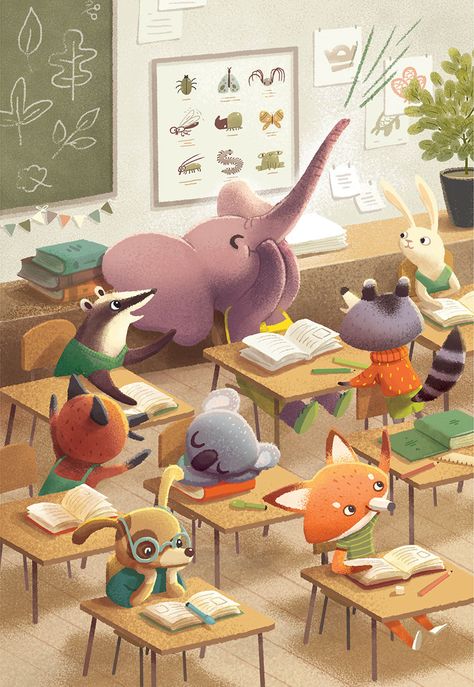 Children Book Illustration school Crab Animal, Animal Illustration Kids, Illustration Example, Story Books Illustrations, 동화 삽화, Illustration Art Kids, School Illustration, Illustration Book, Picture Books Illustration