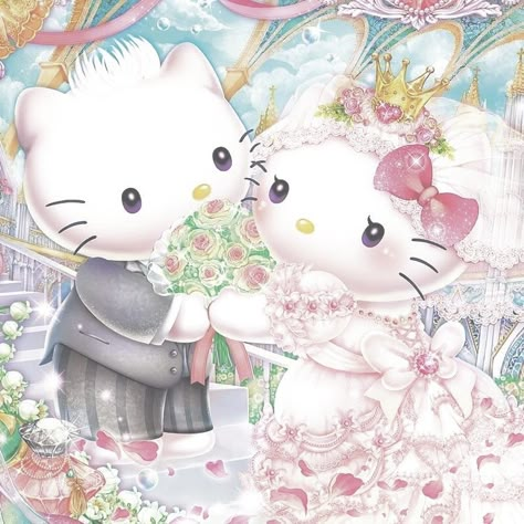 Sanrio Wedding, Daniel And Hello Kitty, Finn And Marceline, Hello Kitty Wedding, Wedding Pastel, Me And Him, Dear Daniel, 헬로키티 배경화면, Charmmy Kitty