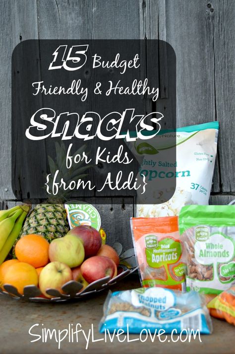 Looking for budget friendly AND healthy snacks to feed your kids? Here's a list of 15 easy items you can buy at ALDI that won't break the bank. AD Work Breakfast, Kids Foods, Healthy School Snacks, Healthy Snacks To Buy, Healthy Toddler Snacks, Snacks For Kids, Kid Friendly Snack, Healthy School, Recipes Snacks