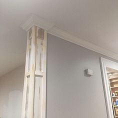 Columns In Living Room, Wainscoting Dining Room, Moulding Wall, Outside Corner Moulding, Column Ideas, Craftsman Dining Room, House Columns, Molding Ceiling, Sawdust Girl