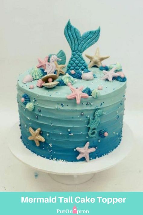 Mermaid Cake Decorating Ideas, Mermaid Cake Scales, Underwater Themed Cake, Under The Sea Birthday Decor, Easy Under The Sea Cake, Mermaid Cake Ideas Easy, Under The Sea Birthday Cake Ideas, Mermaid Cake Ideas Birthdays, Under The Sea Birthday Party Cake