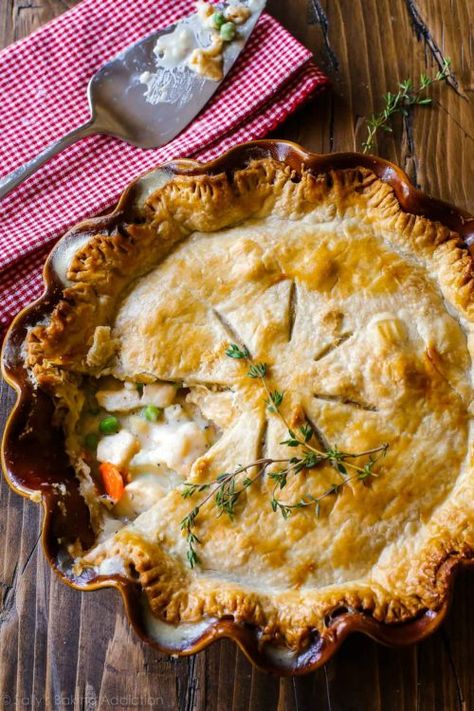 Double Crust Chicken Pot Pie, Homemade Chicken Pot Pie, Halloween Cookie Recipes, Chicken Pot Pie Recipe, Pot Pie Recipe, Sally's Baking, Pot Pies Recipes, Chicken Pot Pie Recipes, Pie Crust Recipes