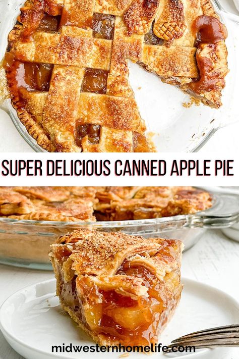 Easy Apple Pie With Canned Filling, Apple Pie With Canned Filling, Pie With Canned Filling, Pies Dessert, Canned Apple Pie, Apple Pie Filling Recipes, Apple Pie Recipe Easy, Homemade Apple Pie Filling, Frozen Pie Crust