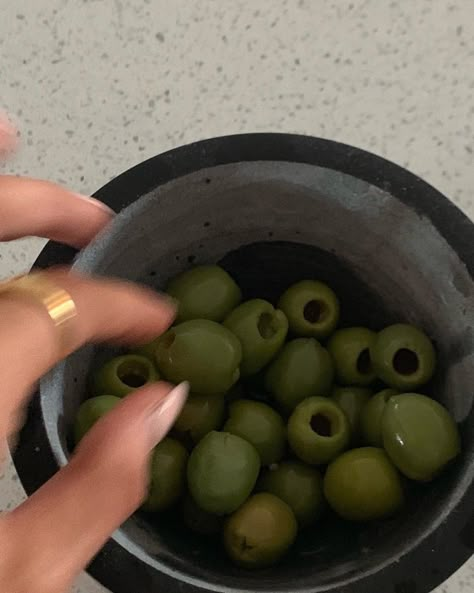 Olive Theory, Rich Brunette Hair, Rich Brunette, Joseph Joseph, Green Olives, Olive Gardens, Green Juice, Green Aesthetic, Aesthetic Food