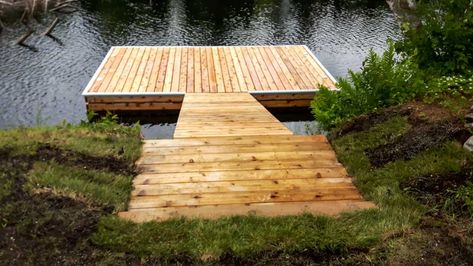 Floating Docks - The Dock Depot Lake Docks Designs, Dock Pictures, Floating Dock Plans, Building A Dock, Dock Ideas, Floating Docks, Cottage Outdoor, Lake Dock, Floating Dock