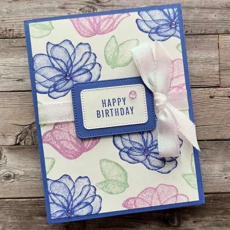 Pretty Background, Floral Cards Design, Holiday 2022, Stampin Up Project, Floral Image, Stamping Up Cards, Ink Stamps, Handmade Birthday Cards, Card Layout