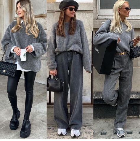 Grey Trousers Outfit Women, Grey Jumper Outfit, Grey Trousers Outfit, Grey Outfits, Comfy Fall Outfits, Jumper Outfit, Fall Outfits For Work, Autumn Outfit, Fashion Kids