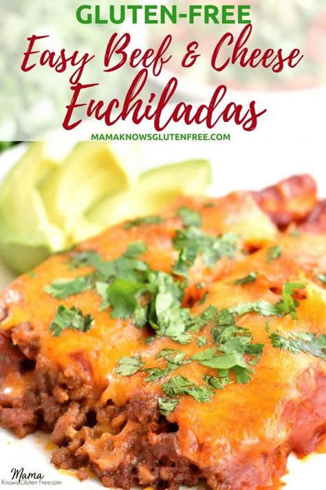 Cheese Enchiladas With Red Sauce, Beef And Cheese Enchiladas, Enchiladas With Red Sauce, Enchiladas Beef, Gluten Free Dairy Free Dinner, Gluten Free Casserole, Gluten Free Enchiladas, Fast Healthy Dinner, Gluten Free Tacos