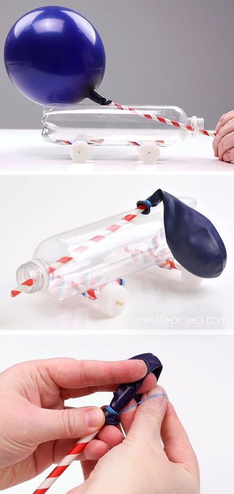 Simple Stem Projects, Race Car Craft, Popsicle Stick Catapult, Balloon Powered Car, Snowflake Making, Balloon Car, Stem Projects For Kids, Balloon Race, Balloon Cars