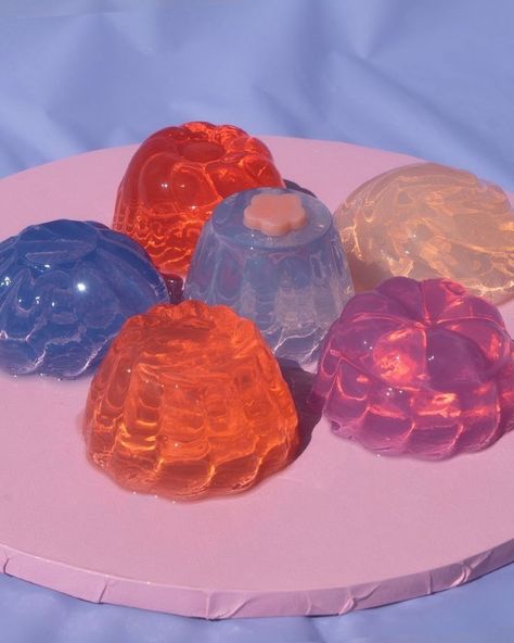 Fruit Jelly Aesthetic, Gelatin Aesthetic, Jellies Aesthetic, Jello Aesthetic, Jelly Painting, Jelly Aesthetic, Tropical Core, 귀여운 음식 그림, Colorful Desserts