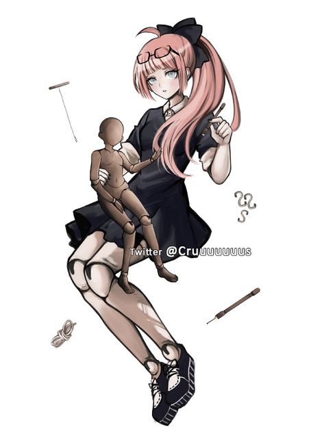 Danganronpa Oc, Danganronpa Junko, New Danganronpa V3, Drawing Hair Tutorial, Fandom Crossover, Danganronpa 3, Anime Pixel Art, Danganronpa Characters, Drawing Clothes