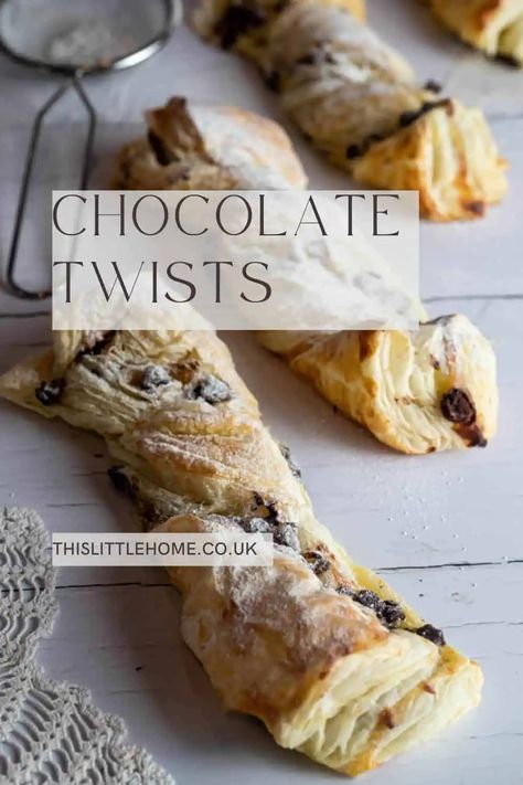 Chocolate and sweet custard wrapped and twisted in golden puff pastry. The perfect indulgent bakery item. You may have previously discovered puff pastry chocolate twists at your local Costa coffee or bakery. Now, with this simple recipe, you can bake your own copycat version at home and enjoy a buttery treat without even needing to leave the house. Puff Pastry Chocolate, Pastry Twists, Homemade Puff Pastry, Puff Pastry Twists, Warm Soup Recipes, Types Of Pastry, Pastry Chocolate, Picnic Snacks, Cheese Puff Pastry