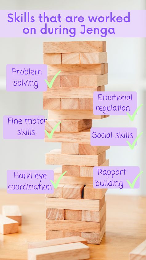 Middle School Occupational Therapy, Jenga Social Skills Game, Social Skills Jenga, Psychosocial Rehabilitation Activities, Occupational Therapy Vision Activities, Nbcot Exam Prep, Occupational Therapy Vision Interventions, Nbcot Exam, Control Game