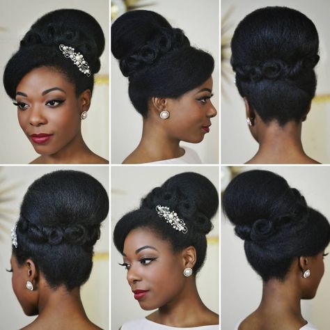 Tammi Savoy on Instagram: “I haven't done a #haircollage in a while. I have been doing this pincurled hairstyle for my past couple of shows. I really like how it…” Afro Puff Wedding Hairstyles, Ponytail Bun, Bridal Hair Updo, Hair Shop, Natural Hair Updo, Natural Curls Hairstyles, Hair Creations, 4c Hairstyles, Natural Hair Inspiration