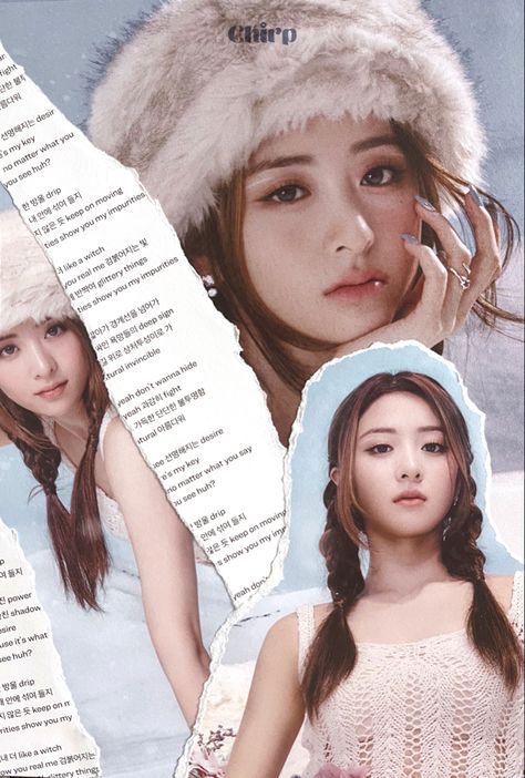 Yunjin Lesserafim Collage, Le Sserafim Scrapbook, Yunjin Scrapbook, Kpop Collage Edit, Kpop Collage Journal, Kpop Collage Wallpaper, Kpop Wall Prints, Frozen Aquamarine, Kpop Collage