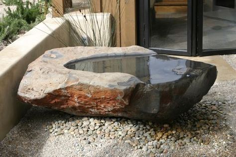 Fountains — PETER CLAY HANSON Outdoor Water Features, Contemporary Planters, Garden Water Feature, Water Features In The Garden, Garden Fountains, Garden Features, On Design, Zen Garden, Rock Garden