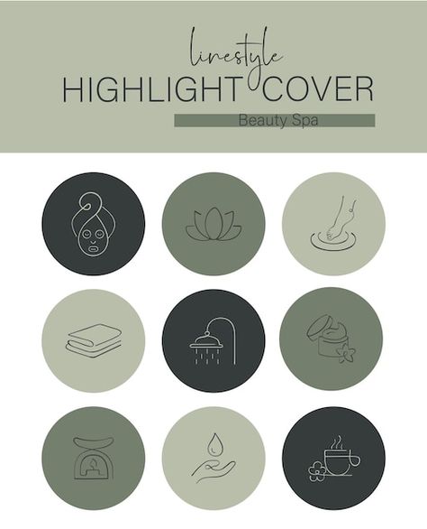 Skin Care Highlight Instagram Icon, White Color Palette, Pastel Highlights, Massage Logo, Esthetician Marketing, Instagram Highlight Cover, Graphic Design Cards, Green Highlights, Instagram Highlight Covers