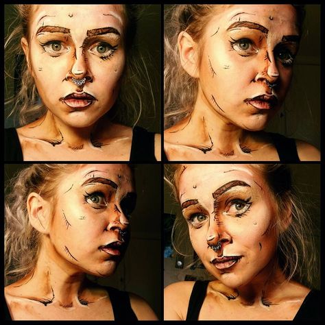 cell shading Cell Shading Makeup, Borderlands Makeup, Work Halloween Makeup, Borderlands Cosplay, Spooky Makeup, Cel Shading, Cell Shading, Tiny Tina, Comic Face