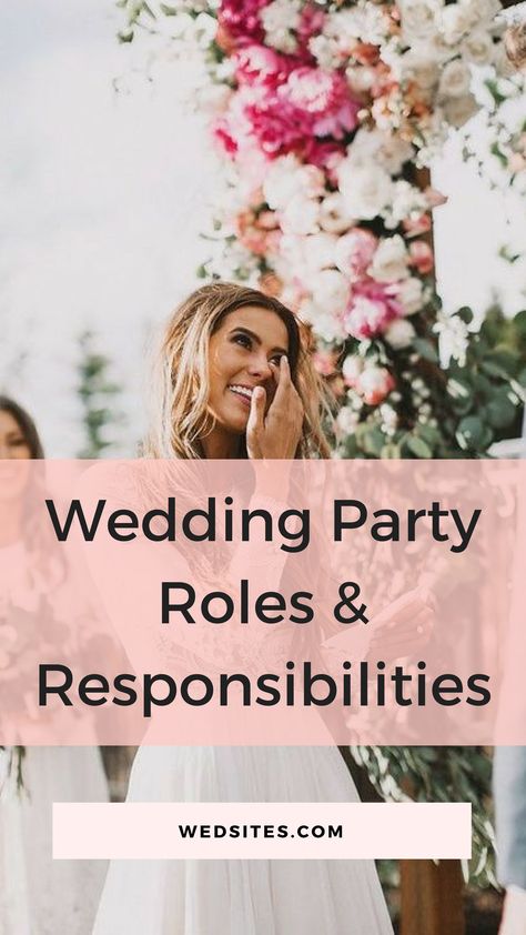 Wedding Duties For Family, Wedding Day Responsibilities, Jobs For Bridesmaids, Bridal Party Responsibilities, Wedding Duties, Wedding Responsibilities, Host Couple Duties Wedding, Wedding Party Roles, Bridal Party Duties