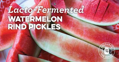 Lacto-Fermented Watermelon Rind Pickles Fermented Watermelon, Pickled Watermelon Rind Recipe, Watermelon Rind Pickles, Watermelon Rind Recipes, Pickled Watermelon, Pickled Watermelon Rind, Sweet Carrots, Watermelon Pickles, Preserving Vegetables