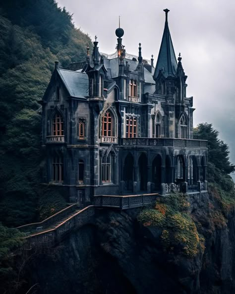 Vampire Manor Exterior, Old Victorian Mansions Gothic, Vampire Castle Exterior, Vampire House Exterior, Victorian Manor Exterior, Gothic Castle Exterior, Vampire House Aesthetic, Gothic Mansion Exterior, Victorian Gothic House Exterior