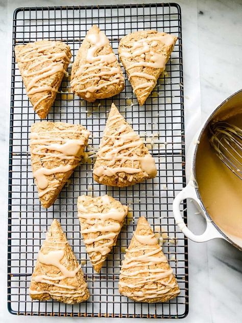 Pumpkin Scones With Maple Glaze, Spiced Scones, Maple Glaze Recipe, Pumpkin Scones Recipe, Yummy Fall Recipes, Maple Pumpkin, Pumpkin Scones, Fall Recipe, Maple Glaze