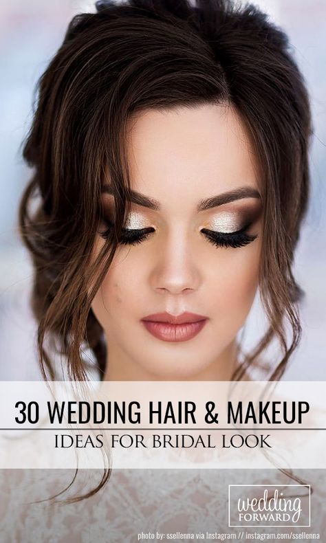 Bride Makeup Brown Eyes, Hair And Makeup Ideas, No Make Up Make Up Look, Summer Wedding Makeup, Beach Wedding Makeup, Fall Wedding Makeup, Wedding Makeup For Brunettes, Wedding Eyes, Wedding Makeup Bride