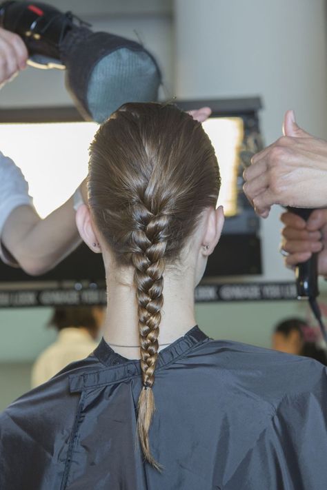 Pin for Later: 20 Brand Spankin' New Braids You Won't Be Able to Resist Peter Som Spring 2015 The cornrow was done close to the scalp to give that all-American look. Scalp Plaits, Twisted Hairstyles, New Braids, Scalp Braids, Peter Som, Messy Braids, Popsugar Beauty, Braid Ideas, Easy Braids