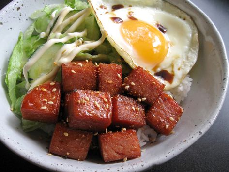 Teriyaki SPAM Rice Bowl – Hiroko's Recipes Teriyaki Spam, Spam Recipes Dinners, Spam Rice, Chilli Spice, Spam Recipes, Rice Bowl Recipe, Teriyaki Recipe, Rice Bowls Recipes, How To Cook Asparagus